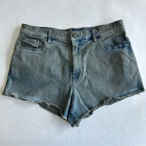 Diesel Blue Grey Stone Washed Shorts Frayed Edge Women’s Size 28